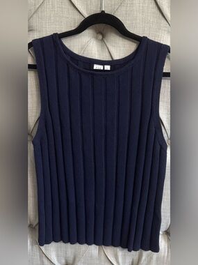 GAP Navy Ribbed Sleeveless Crewneck Tank